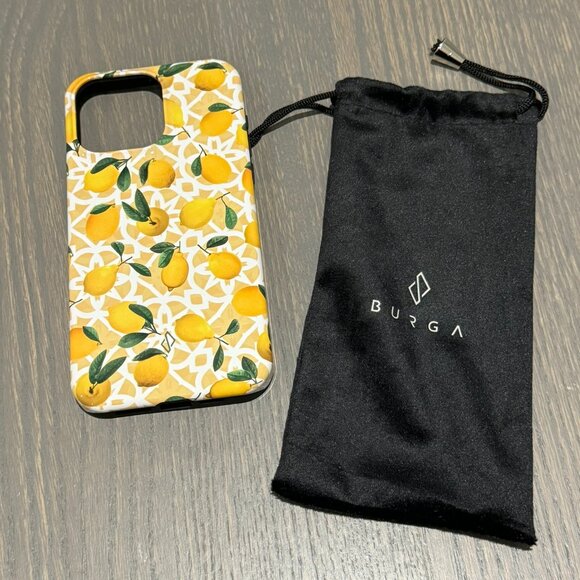 BURGA Lemon Print iPhone 15 Pro Max Case - NEW! - Picture 1 of 3